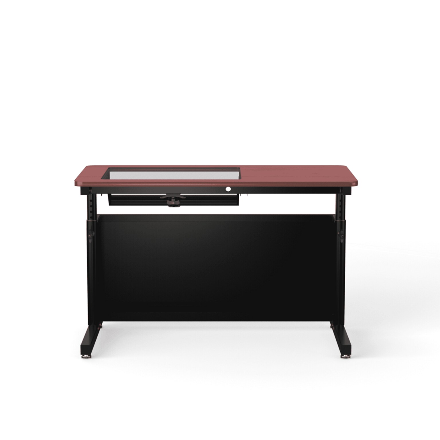 VersaDesk Downview 48W Manual Adjustable Standing Computer Table, Cherry/Black (DVT4824-BC)