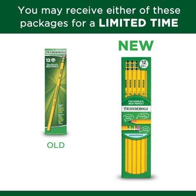 Ticonderoga Wood Pencils Presharpened 4 Lead Extra Hard Pack of 12