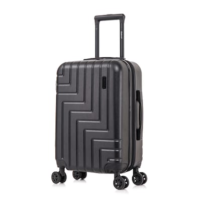DUKAP Zahav 21.04 Hardside Carry-On Suitcase, 4-Wheeled Spinner, TSA Checkpoint Friendly, Black (DKZAH00S-BLK)