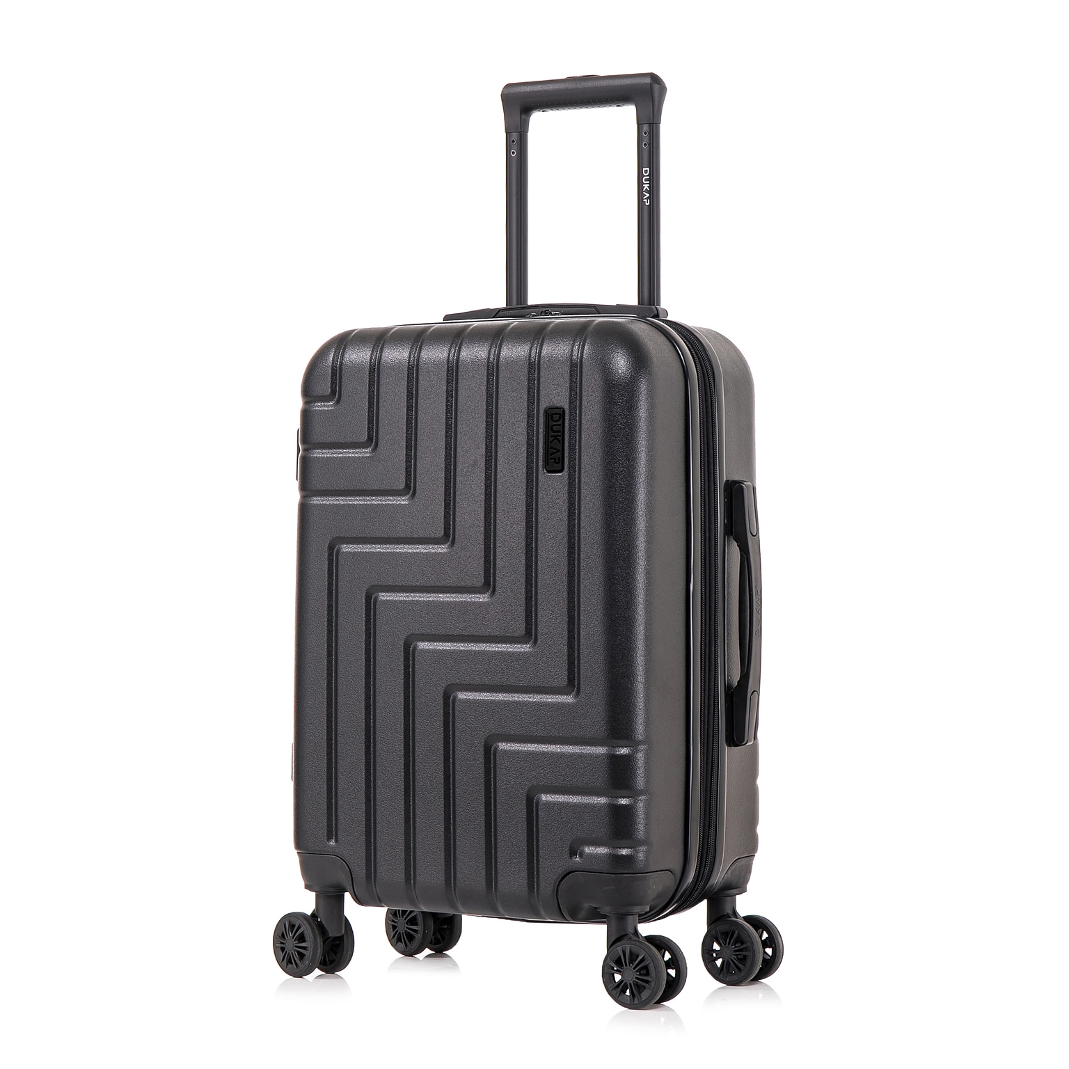 DUKAP Zahav 21.04 Hardside Carry-On Suitcase, 4-Wheeled Spinner, TSA Checkpoint Friendly, Black (DKZAH00S-BLK)