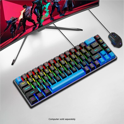 SaharaCase Wired Gaming Keyboard & Mouse Combo, Black/Blue (KB32)