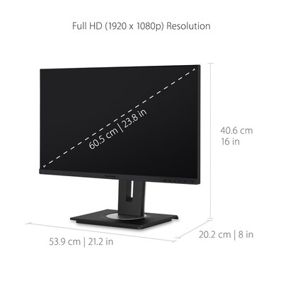 ViewSonic Ergonomic 24" 1080P 60Hz LCD Monitor, Black (VG2456)