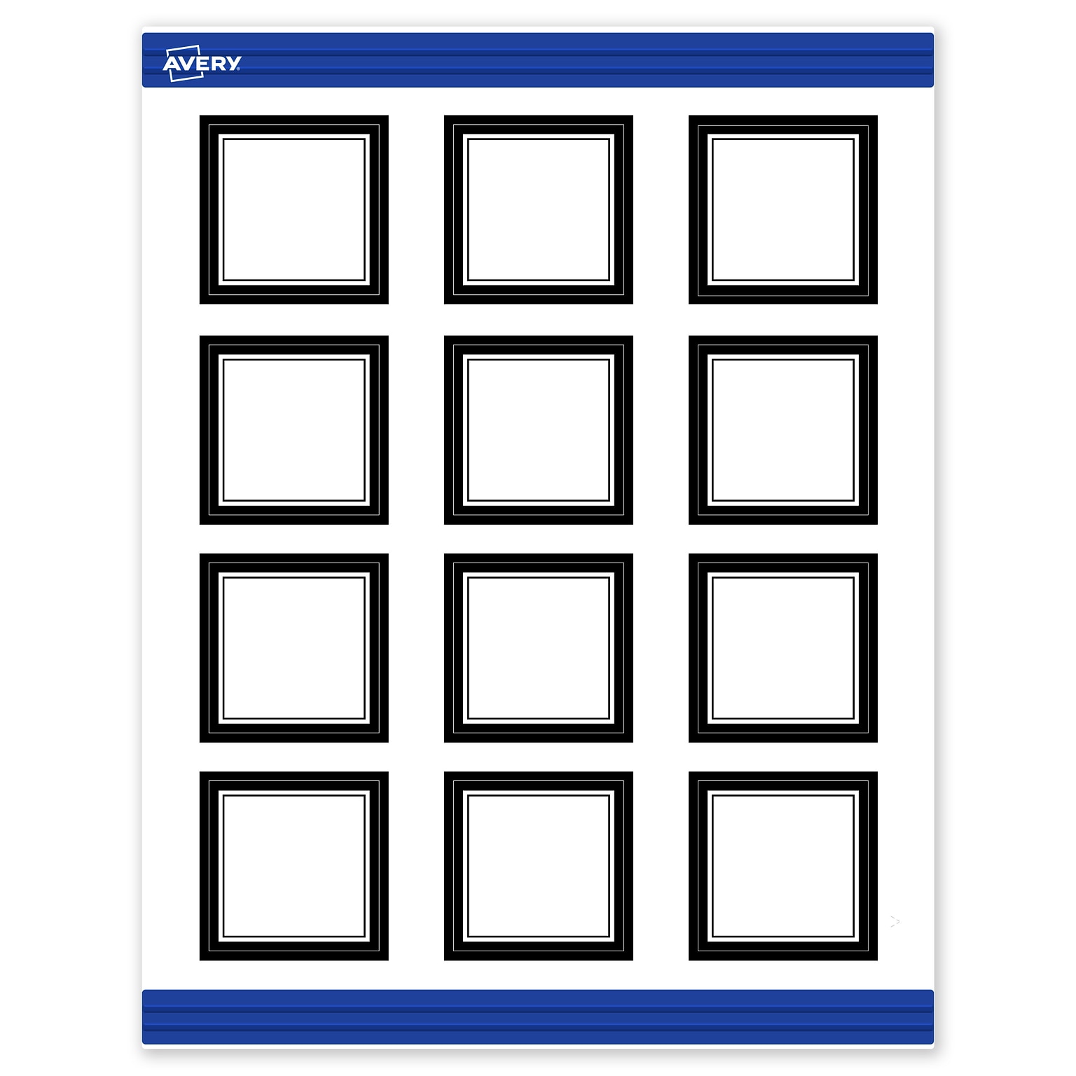 Avery Double Black Border Matte Blank Card, White, 120/Pack (S00-DM6)