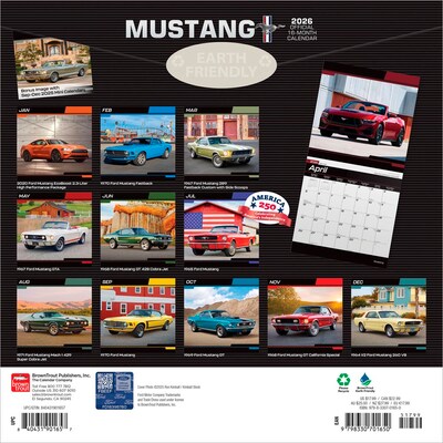 2026 BrownTrout Ford Mustang 12 x 12 Monthly Wall Calendar (9798330701650)