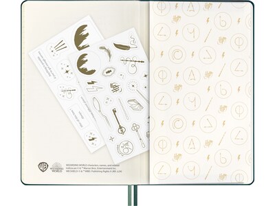 2024-2025 Moleskine Limited Edition Harry Potter Alohomora 5" x 8.25" Academic & Calendar Weekly Planner, Pine Green