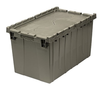 Quantum Storage Systems 72 Quart Storage Tote with Lid, Plastic, Gray (QDC2515-14)
