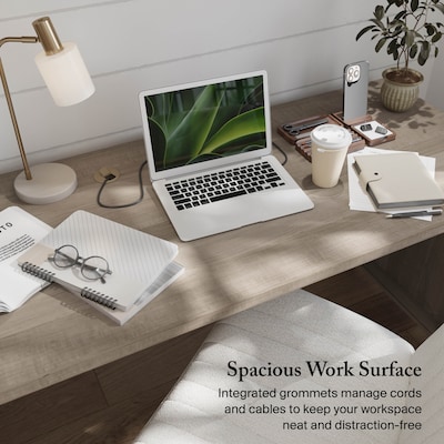 Bush Furniture Somerset 72"W Office Desk with Drawers, Ash Gray (WC81672)