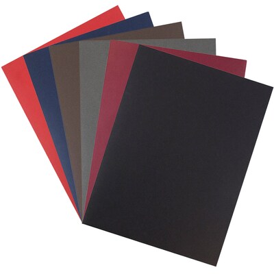 JAM Paper® Two-Pocket Textured Linen Business Folders, Assorted Colors, 6/Pack (386LASSRT)