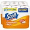 Scott Comfort Plus Toilet Paper, 1-Ply, White, 462 Sheets/Roll, 36 Mega Rolls/Pack (53329)