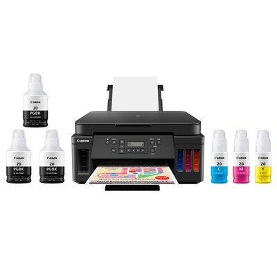 Canon PIXMA MegaTank G6020 Wireless Color Inkjet Printer, All-In-One Supertank, Print, Scan, Copy (3113C002)
