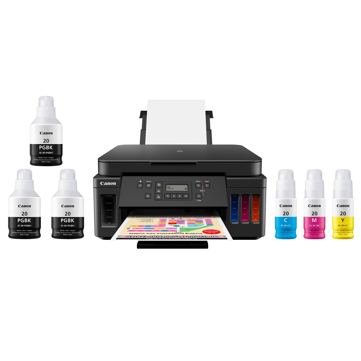 Canon PIXMA MegaTank G6020 Wireless Color Inkjet Printer, All-In-One Supertank, Print, Scan, Copy (3113C002)