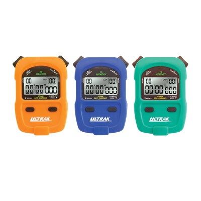 ULTRAK 460 100-Hour Rainbow Stopwatches, 6/Set (CEI460SET)
