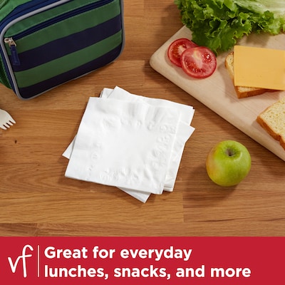 Vanity Fair Everyday Lunch Napkins, 2-Ply, White, 300 Napkins/Pack, 8 Packs/Carton (35503)