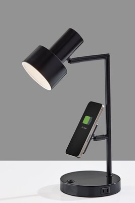 Adesso Rowe Supercharger Incandescent Desk Lamp, 19"H, Black (2606-01)