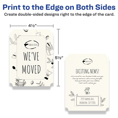 Avery Integrated Cards, 4.25" x 5.5", Matte Ivory, 100/Box (95278)