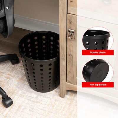 Staples Plastic Trash Can, 2.8 Gallon, Black, 3/Pack (ST63906)