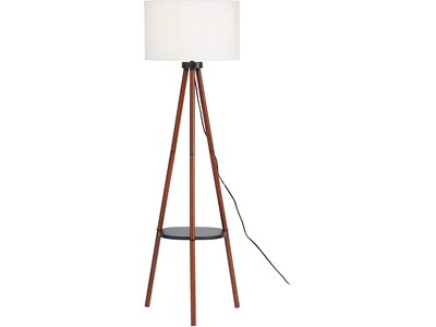 Simplee Adesso 61" Wood Floor Lamp with Cylindrical Shade (AF48519)