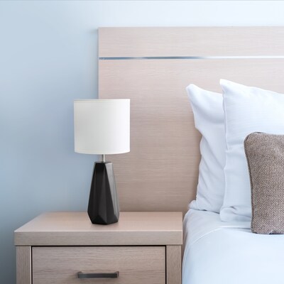 Simple Designs Ceramic Prism Table Lamp, Black (LT2082-BLK)