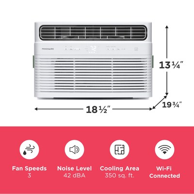 Frigidaire 115-Volt 8,000 BTU Inverter Smart Window- Mounted Air Conditioner with Remote, WiFi Enabled, White (FHWW085WE1)
