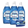 Dawn Platinum Liquid Dish Soap with Sponge, Refreshing Rain, 24 fl oz., 3/Carton (49041)