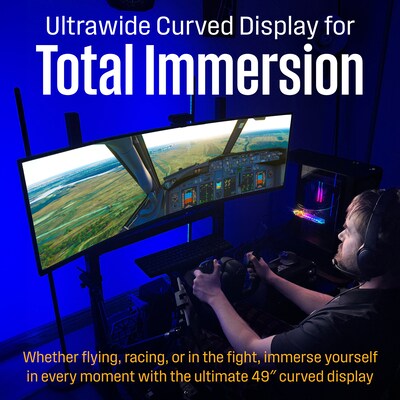 Westinghouse Ultrawide 49 Curved 120Hz LED AMD FreeSync Gaming Monitor, Built-In Speaker, Height Adjustable, Black (WC49BX6250)