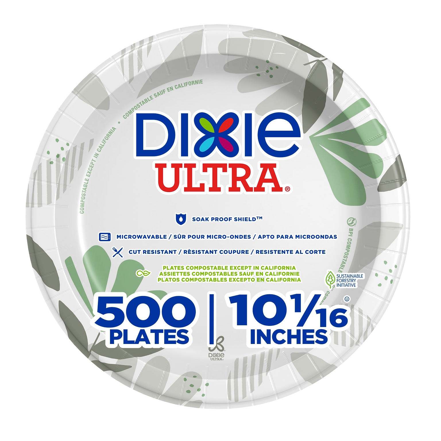 Dixie Ultra Pathways 10 Paper Plates, Multicolor, 500/Carton (SXP10PATH)