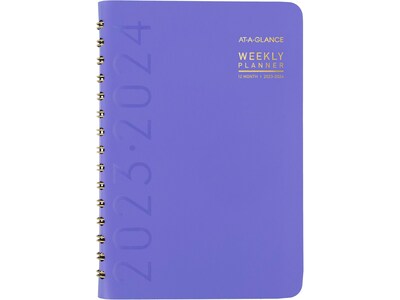 2023-2024 AT-A-GLANCE Contemporary 5 x 8 Academic Weekly & Monthly Planner, Purple (70-101X-18-24)