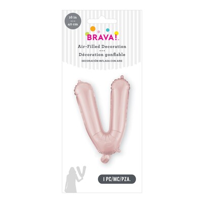 Party City (Air-Filled) 16 V Foil Balloon, Dusty Rose (AM 1 100089-92)