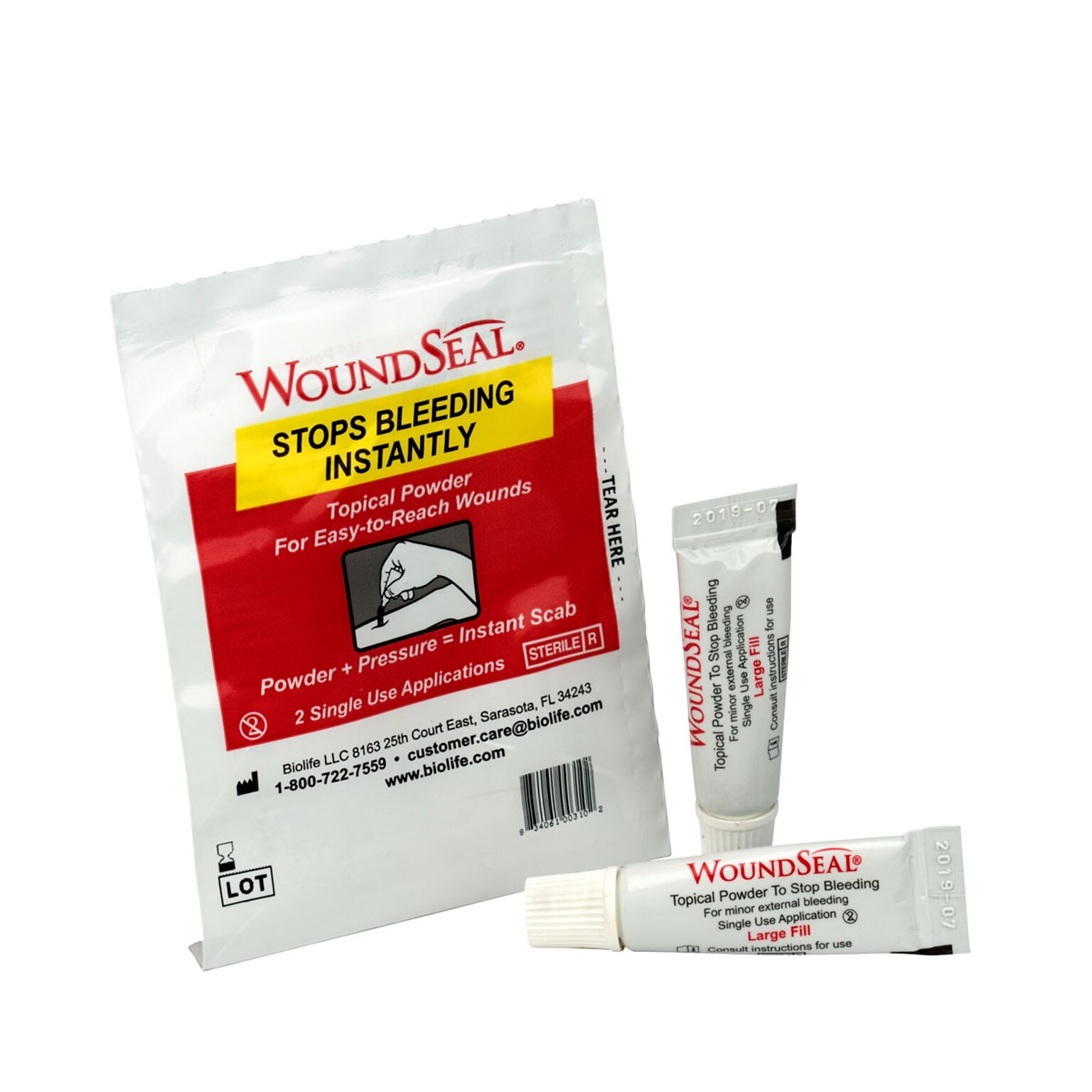 First Aid Only Woundseal Blood Clot Powder, 2/Pack (90326)