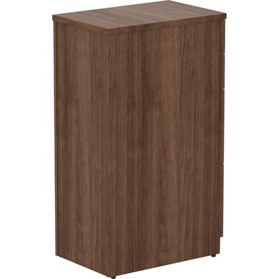 Lorell Relevance 4-Drawer Vertical File Cabinet, Letter Size, Lockable, 41.37"H x 15.5"W x 23.6"D, Walnut Laminate (LLR16236)
