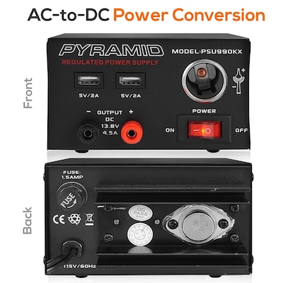 Pyramid Car Audio Desktop Power Supply, Black (PYRPSU990KX)