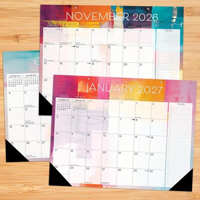 2026-2027 Willow Creek 22 x 17 Academic Weekly & Monthly Desk Pad Calendar, Abstract Art (64702)