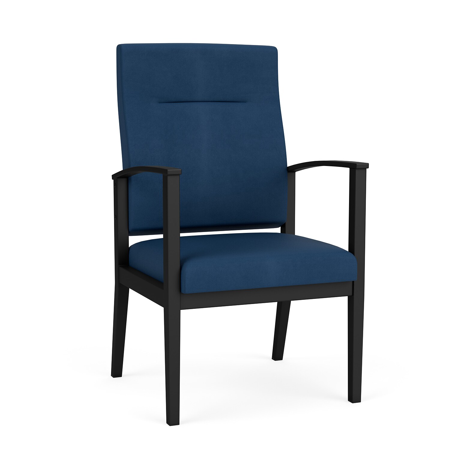 Lesro Amherst Steel Vinyl Guest Chair, Patriot Plus Blue Ridge/Black (AS1108.SBK-01PPBR)