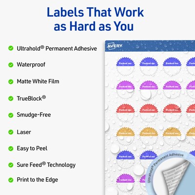 Avery Starburst Laser Multipurpose Labels, 1, White, 480/Pack (19479399492)