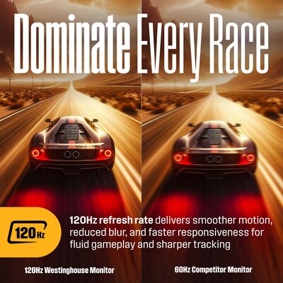 Westinghouse Ultrawide 49" Curved 120Hz LED AMD FreeSync Gaming Monitor, Built-In Speaker, Height Adjustable, Black (WC49BX6250)