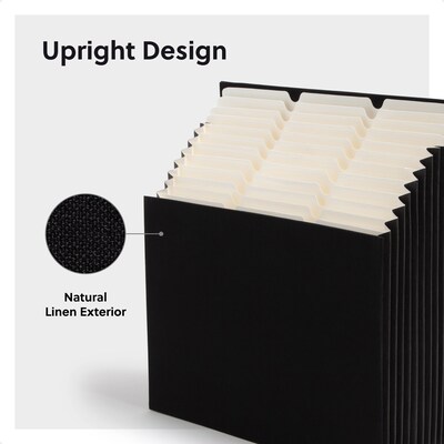Smead Stadium 50% Recycled Heavy Duty Reinforced Fabric Accordion File, 12 Pocket, Letter, Charcoal (70227)