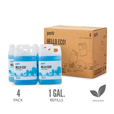 Perk Eco Glass Cleaner Refill, Ready To Use, 1 Gallon, 4/Carton (PK611001-ACT)