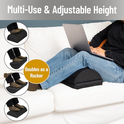 Mind Reader Adjustable Height Air-Cloud Memory Foam Footrest, Black (FTPLUSH-BLK)