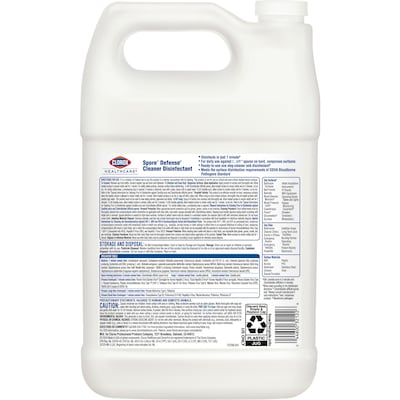 Clorox Healthcare Spore Defense Cleaner Disinfectant, Closed System Refill Bottle, 128 Fl Oz, 4/Pack  (32122)