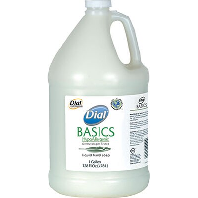 Dial® Basics Hypoallergenic Liquid Hand Soap, Honeysuckle, 128 oz., 4/CS
