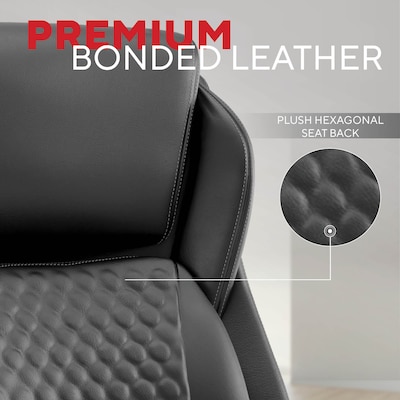 Staples Randolph Ergonomic Bonded Leather Executive Big & Tall Chair, 400 lb. Capacity, Black (ST62818)