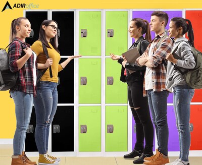 AdirOffice 72'' 3-Tier Green Storage Locker (629-203-GRN)