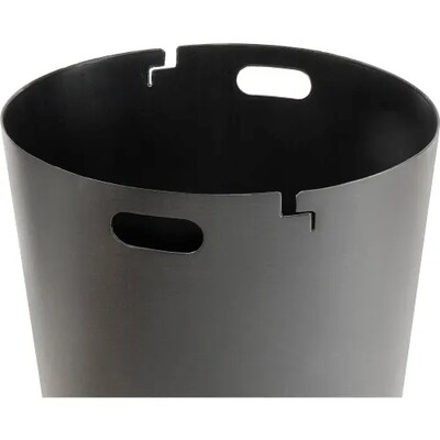Global Industrial Outdoor Slatted Steel Trash Can w/ Dome Lid, 36 Gallon, Black (261944BK)