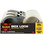 Scotch Box Lock Shipping Packing Tape with Refillable Dispensers, 1.88 in x 54.6 yd, Clear, 4/Pack (3950-4RD)