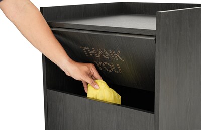Alpine Industries Wood Trash Can, 40 Gallon, Black (476-BLK)
