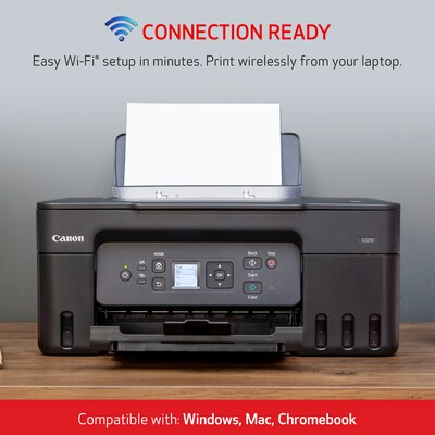 Canon PIXMA MegaTank G3270 BK Wireless Color Inkjet Printer, All-In-One Supertank, Print, Scan, Copy (G3270 BK)