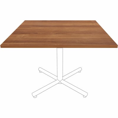 Lorell Essentials Series 42”W x 42”D 1” Thickness Square Table Top, Laminate, Walnut (LLR69962)