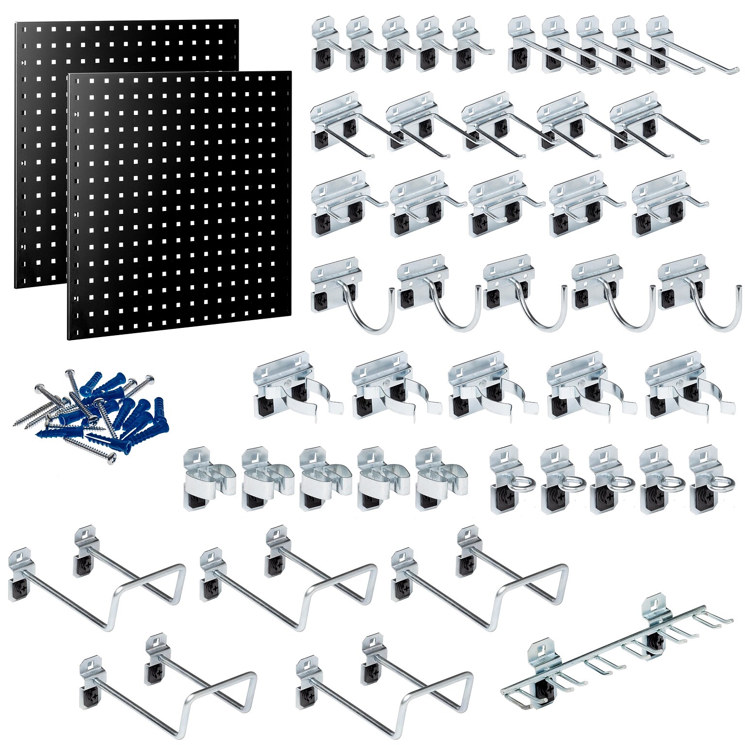 Triton Products LocBoard Pegboards with 46 pc. LocHook Assortment (LB1-BKKit)
