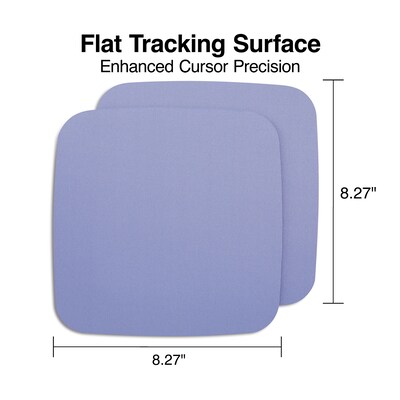 Staples TECH Non-Skid Mouse Pad, Lavender, 2/Pack (ST61815)