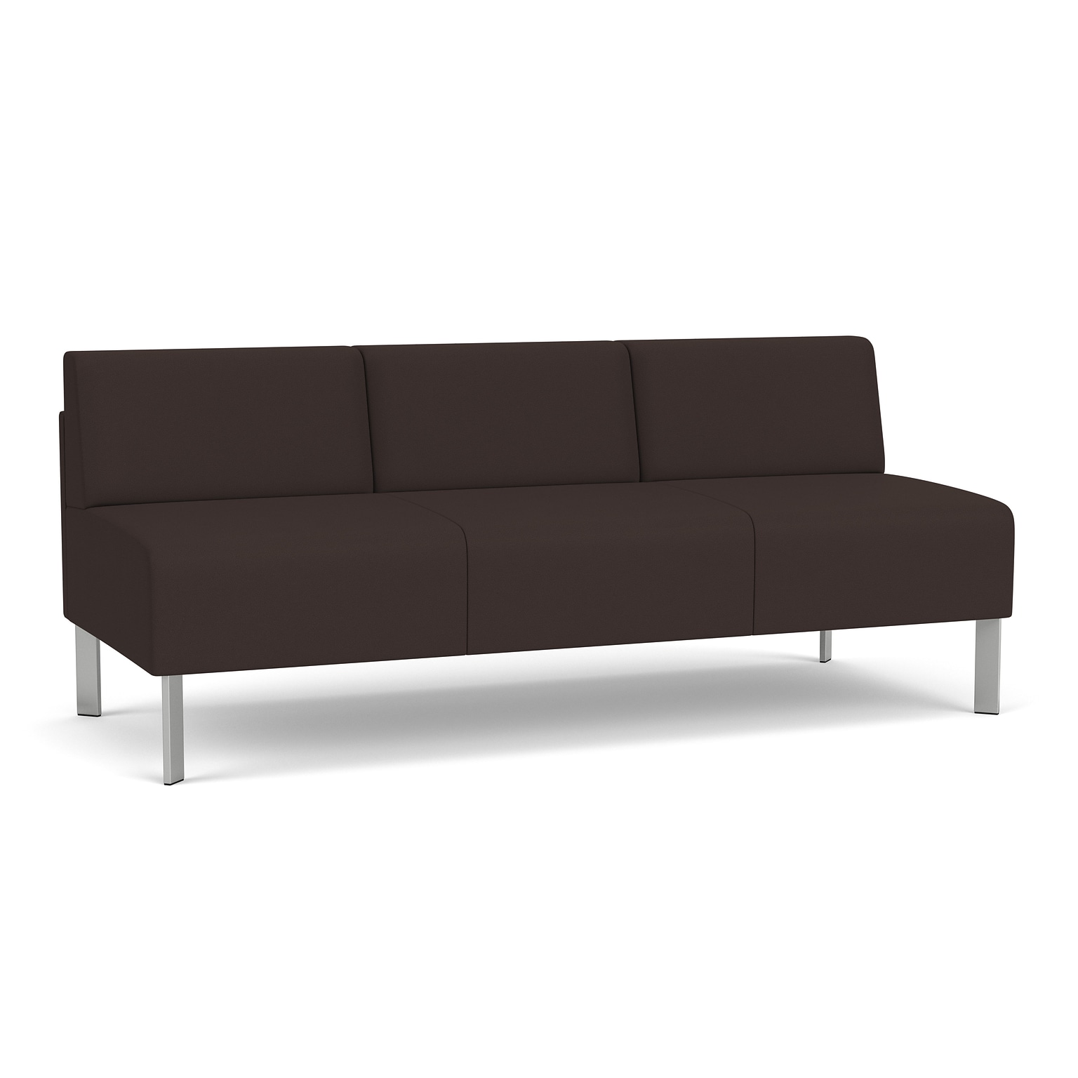 Lesro Luxe 72W Fabric Sofa, Open House Coffee Bean/Silver (LX1602.FSV-01OHCB)
